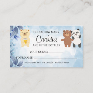 Teddy Bears How many Cookies baby Shower card game