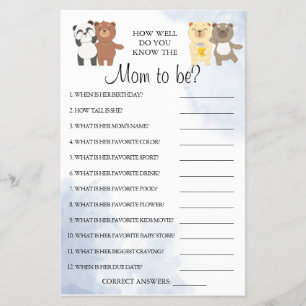 Teddy Bears How well do you know Mum to be game Flyer