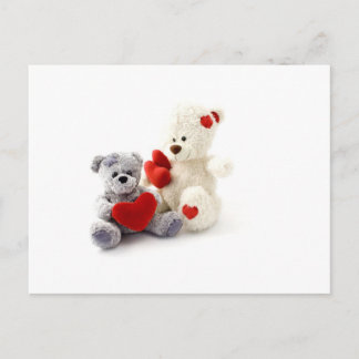 TEDDY BEARS &  LOVE HEARTS POSTCARD