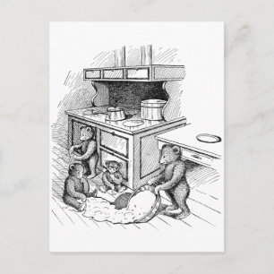 Teddy Bears Make a Mess in the Kitchen Postcard