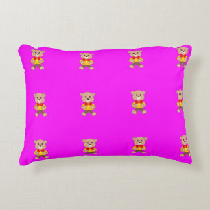 Teddy Bears Modern Pink Magenta Decorative Cushion