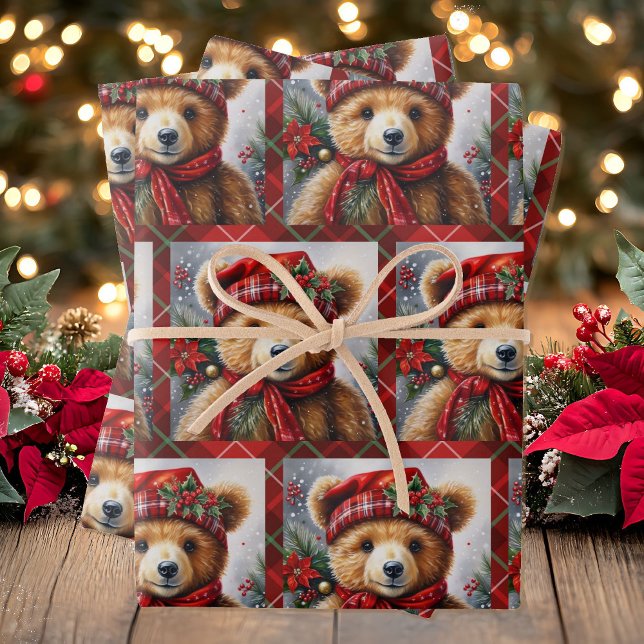 Teddy Bears on 3 Christmas Wrapping Paper Sheet (Creator Uploaded)