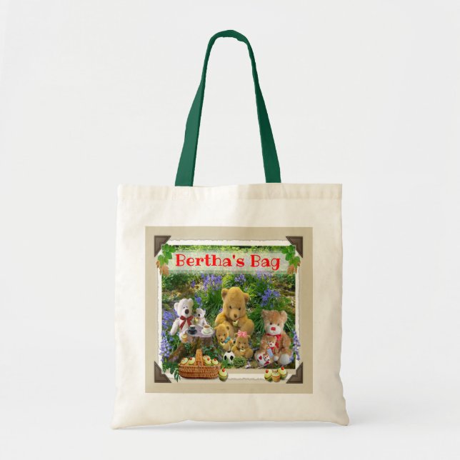 TEDDY BEARS PICNIC  CUSTOMIZED TOTE BAG (Front)