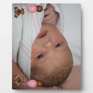 Teddy Bears Pink 8 x 10 Photo Plaque with Easel