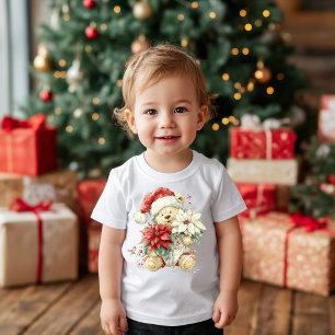 Teddy bears under a beautiful New Year's tree Baby T-Shirt