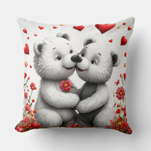 Teddy bears with love cushion