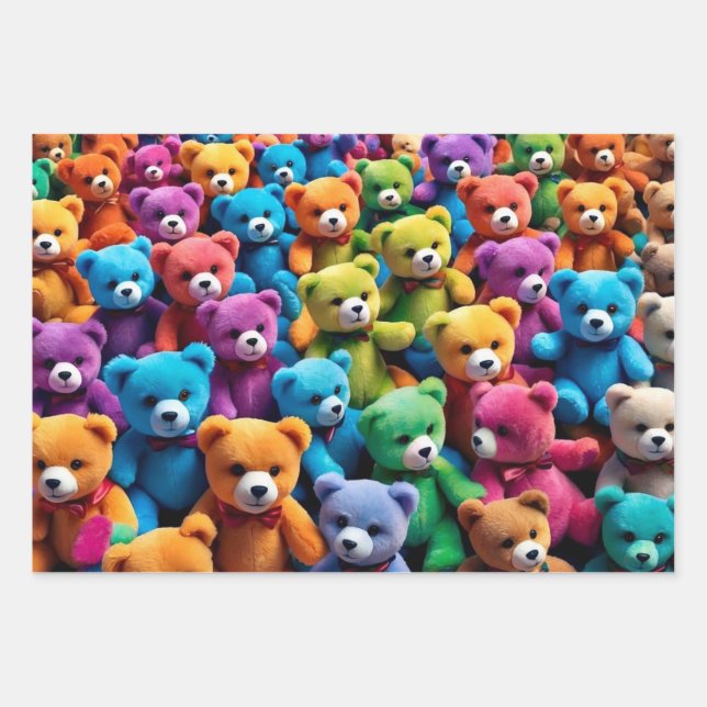 Teddy Bears  Wrapping Paper Sheet (Front)