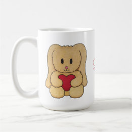 Teddy Bunny with cursive name personalised mug