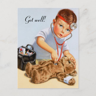 Teddy Checkup Postcard