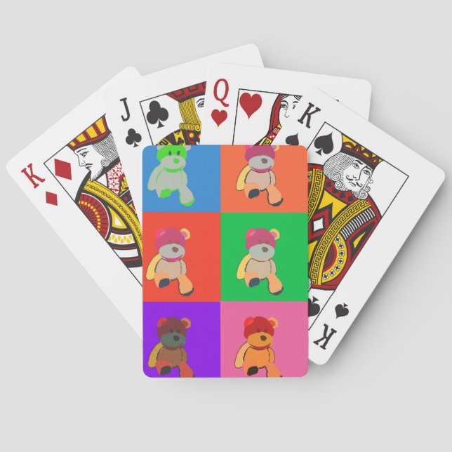 Teddy Colourful Art  Playing Cards (Back)