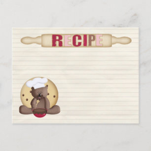 teddy cookie recipe card