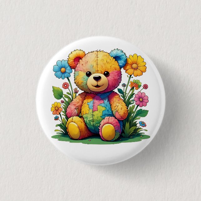 Teddy_design.no.3- by Maaya Prints, button (Front)