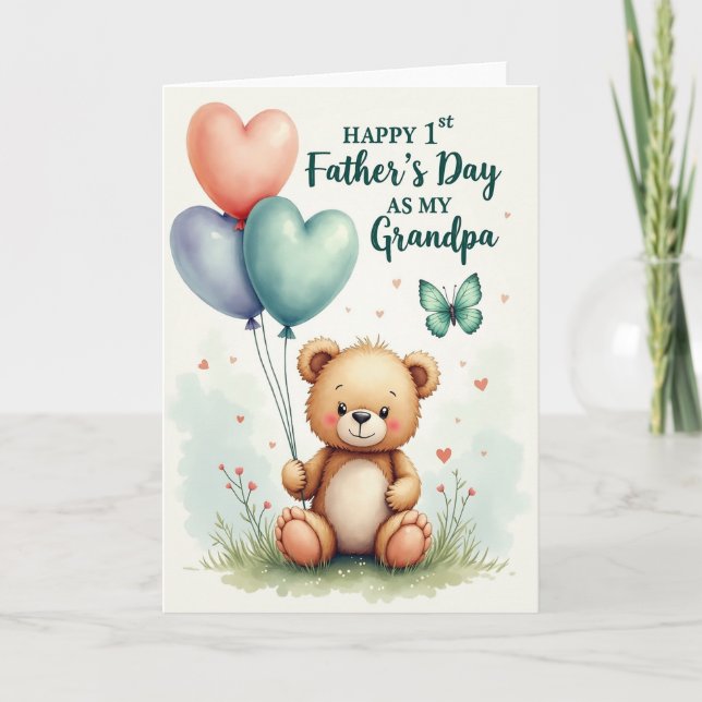 Teddy First Fathers Day Card (Front)