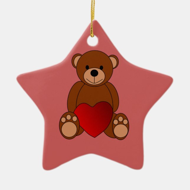 Teddy Love Ceramic Ornament (Front)