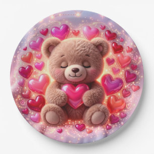 Teddy Love Party Plates 💖Paper Plate