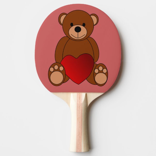 Teddy Love Ping Pong Paddle (Front)