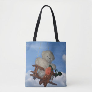 Teddy on journeys tote bag