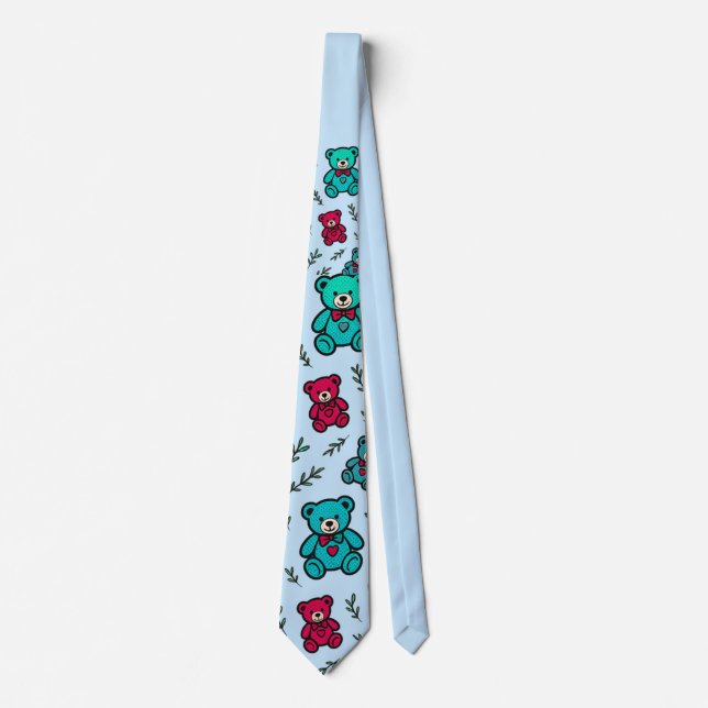 Teddy Parade Pattern Tie (Front)