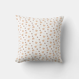 Teddy Pattern with Hearts Cushion