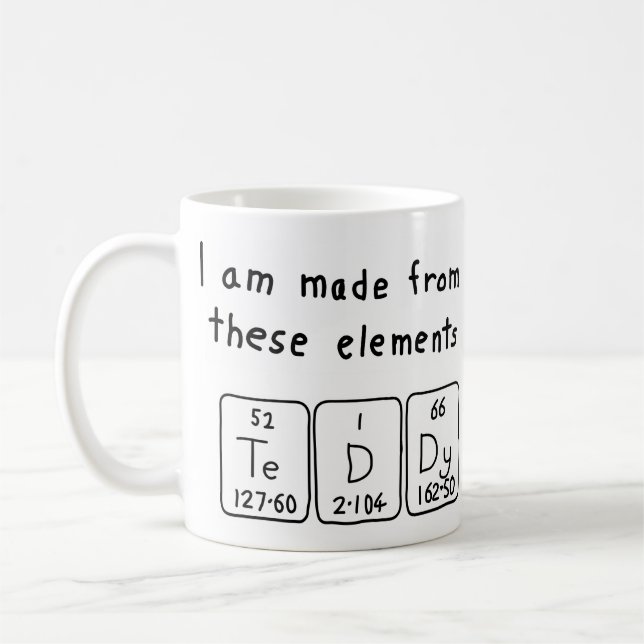 Teddy periodic table name mug (Left)