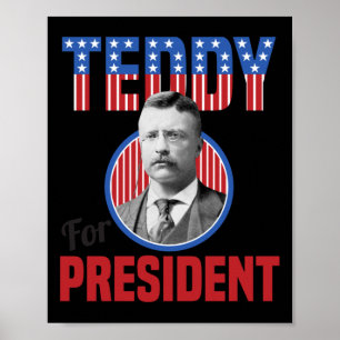 Teddy Roosevelt For President Bull Moose Theodore  Poster