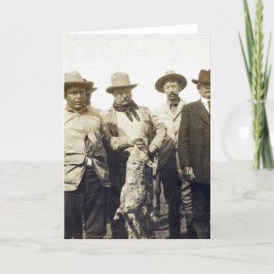 Teddy Roosevelt Wolf Hunting, 1905 Card