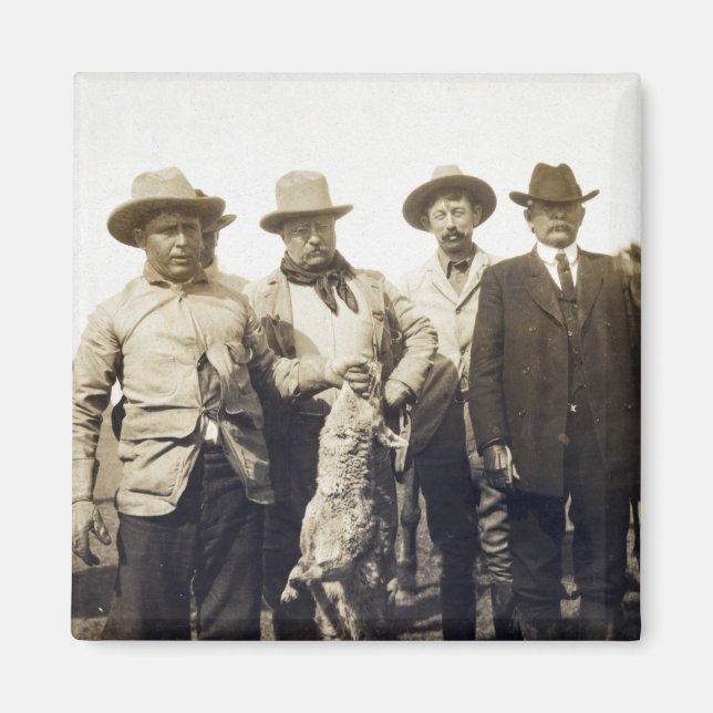 Teddy Roosevelt Wolf Hunting, 1905 Magnet (Front)