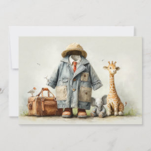 Teddy Safari Explorer – 1st Birthday Invitation