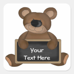 Teddy Teacher (chalkboard customisable) Square Sticker