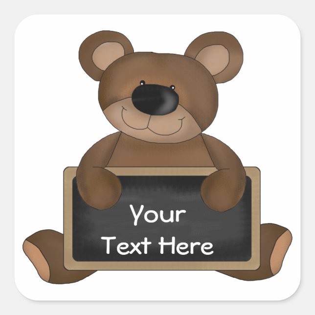 Teddy Teacher (chalkboard customisable) Square Sticker (Front)