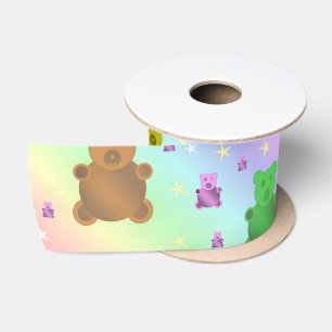 teddy,teddy bear, pastel, child + pattern, baby, r satin ribbon