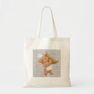 Teddy the Baker with Croissant Tote Bag