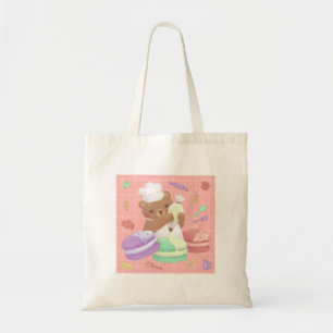 Teddy the Baker with Macarons Tote Bag