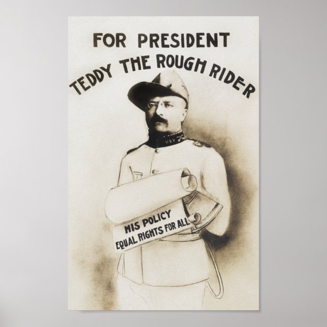 Teddy The Rough Rider - For President - 1904 Poster (Front)
