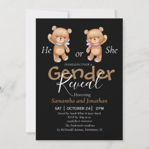 teddy theme Gender Reveal Invitation