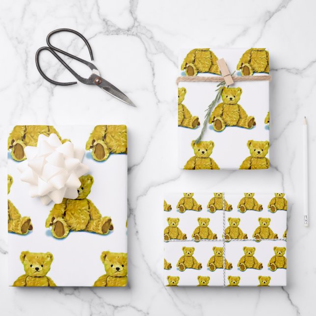 Teddy  wrapping paper sheet (Front)