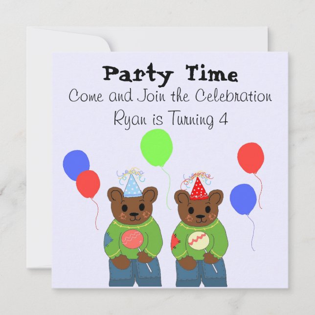 Teddybear Birthday Party Invitation (Front)