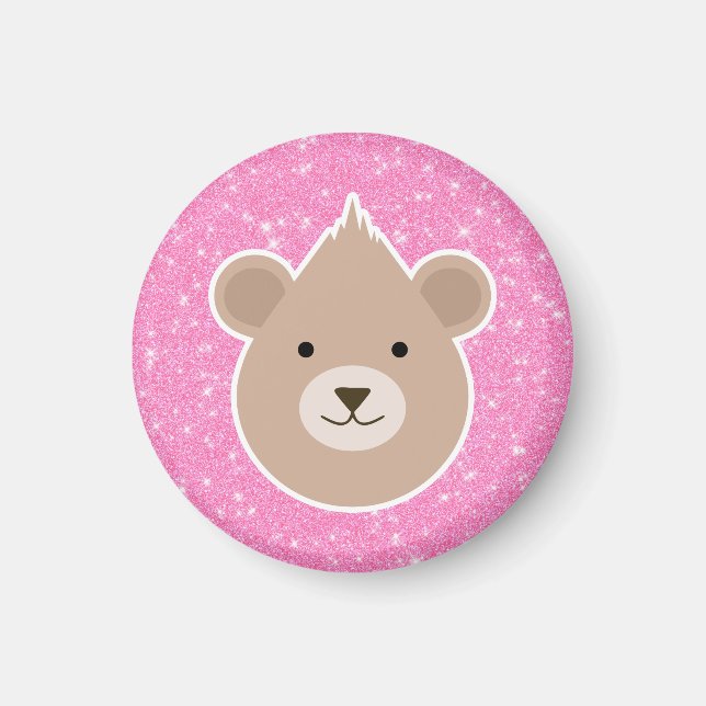 Teddybear Glitter Magnet (Front)