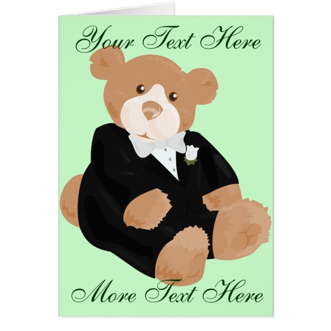 Teddybear Groom Card (Front)