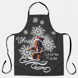 TeddyBear Snowboard/Shred/All-Over Print Apron