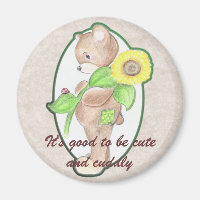 Teddybear, sunflower, and ladybug magnet