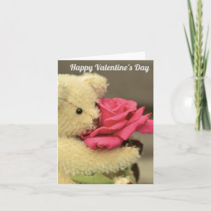 Teddybear with Rose Valentine's Day Card