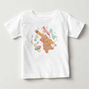 Teddy's Back to School Illustration Baby T-Shirt