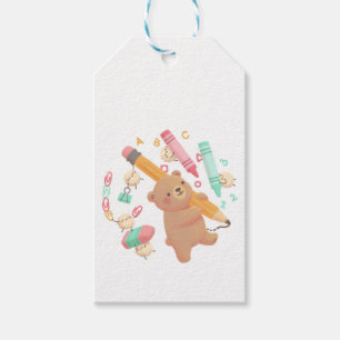 Teddy's Back to School Illustration Gift Tags