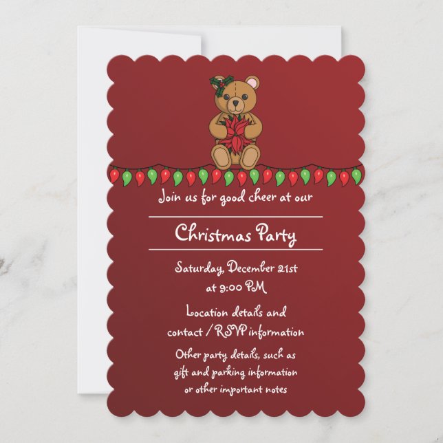 Teddy's Gift Party Invitation (Front)