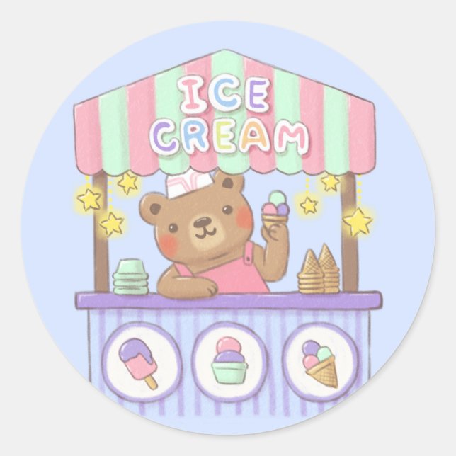 Teddy's Ice Cream Parlor Classic Round Sticker (Front)