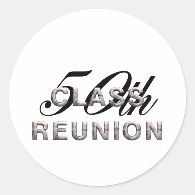 TEE 50th Class Reunion Classic Round Sticker (Front)