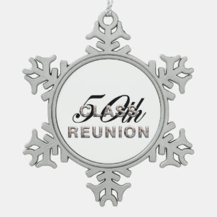 TEE 50th Class Reunion Snowflake Pewter Christmas Ornament
