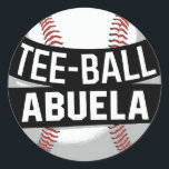 Tee-Ball Abuela Latina Teeball Grandma Classic Round Sticker<br><div class="desc">A cool tee-ball Grandma design t-ball Matching Family for any grandmother who enjoys watching her grandchildren play tee-ball,  for christmas,  mother´s day or birthday,  or other occasions.</div>