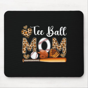 Tee Ball Cute Mum Leopard Costume Baseball Mother' Mouse Pad